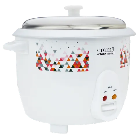 Croma 1.8L Electric Rice Cooker (White)