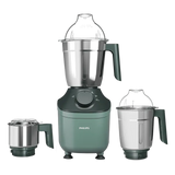 PHILIPS 800 Watt 3 Jars Mixer Grinder (MicroGrind Technology, Green) - OPEN BOX