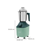 PHILIPS 800 Watt 3 Jars Mixer Grinder (MicroGrind Technology, Green) - OPEN BOX