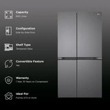 LG 650 Litres 3 Star Frost Free Side by Side Refrigerator with Auto Smart Connect (GL-B257JDS3, Dazzle Steel) - OPEN BOX