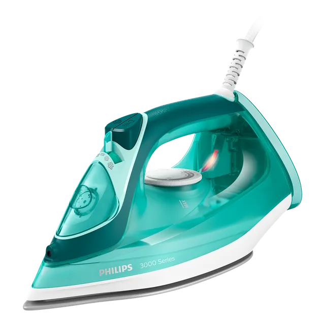 PHILIPS 3000 Series 2400 Watts 300ml Steam Iron (4 Modes, Straight-Working Ceramic Base, DST3030/70, Green)