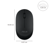 ASUS MW103-BLK Wireless Optical Mouse with Silent Click Buttons (1600 DPI, Ambidextrous Design, ) OPENBOX