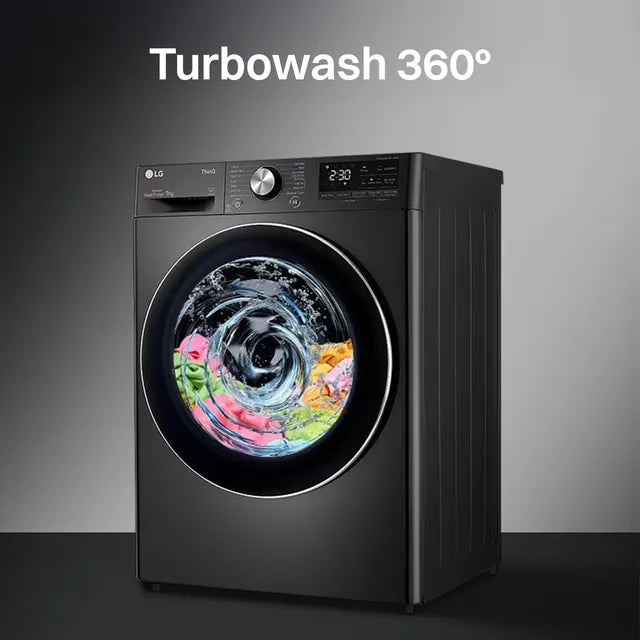 LG 12 kg 5 Star Wi-Fi Inverter Fully Automatic Front Load Washing Machine (FHP1412Z9B.APBQEIL, AI Direct Drive, Platinum Black) - OPENBOX