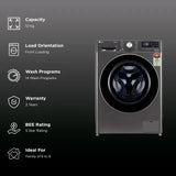 LG 12 kg 5 Star Wi-Fi Inverter Fully Automatic Front Load Washing Machine (FHP1412Z9B.APBQEIL, AI Direct Drive, Platinum Black) - OPENBOX