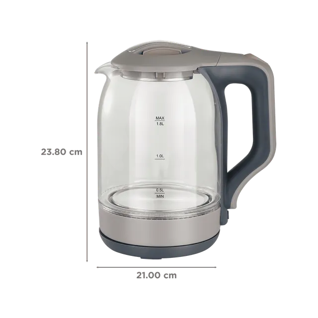 Croma 1500 Watt 1.8 Litre Electric Kettle with Auto Shut Off (Grey) - OPEN BOX