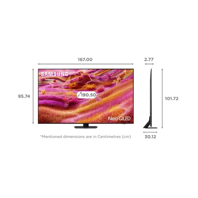 SAMSUNG QN90F 190 cm (75 inch) Neo QLED 4K Ultra HD Smart Tizen TV with Buit-in IoT (2025 model)-OPEN BOX