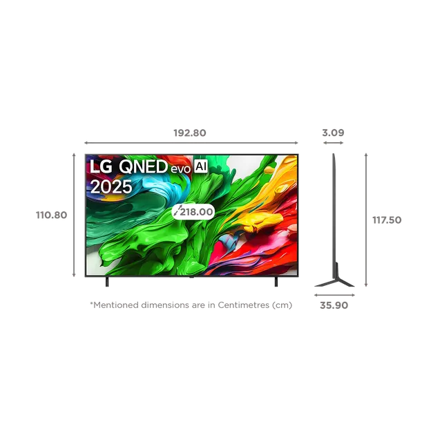 LG 218 cm (86 inch) QNED MiniLED 4K Ultra HD WebOS TV with AI Picture Pro (2025 Model)-OPEN BOX