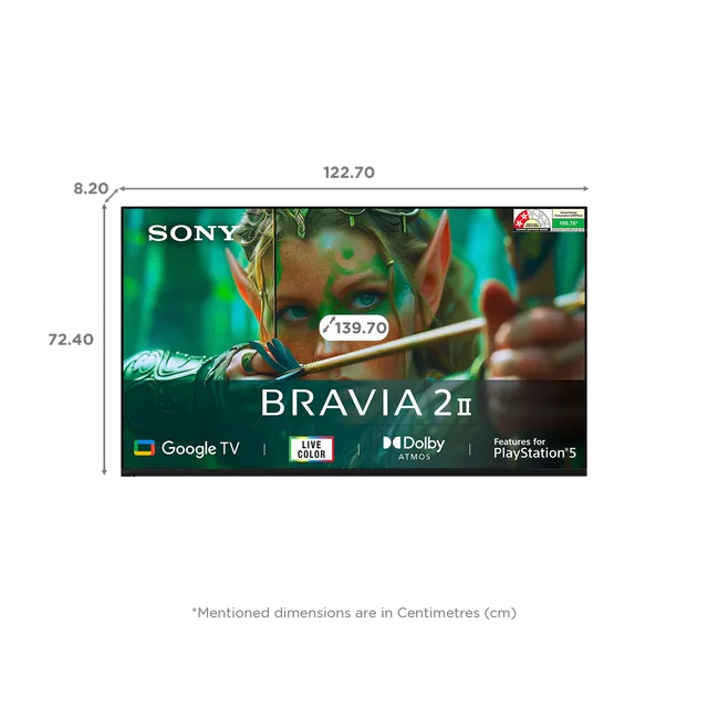 SONY BRAVIA 2 II 140 cm (55 inch) 2 Star 4K Ultra HD LED Smart Google TV with Built- in Chromecast (2025 model)-OPEN BOX