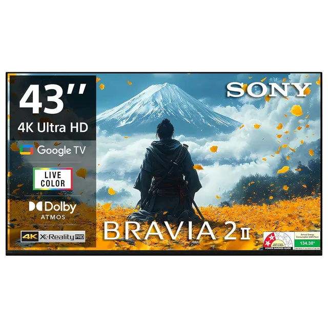 SONY BRAVIA 2 II 109 cm (43 inch) 2 Star LCD 4K Ultra HD Smart Android TV with Google Voice Assistant (2025 model)-OPEN BOX