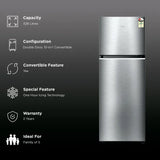 Haier 328 Litres 2 Star Frost Free Double Door Convertible Refrigerator with One Hour Icing Technology (HRF-3782BNS-P, Nickel Steel)