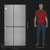 LG 650 Litres 3 Star Frost Free Side by Side Refrigerator with DoorCooling Plus Technology (GL- B257HPZ3, Shiny Steel)-OPEN BOX