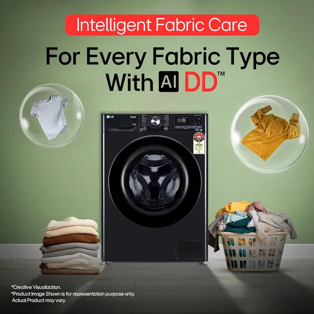 LG 12 kg 5 Star Wi-Fi Inverter Fully Automatic Front Load Washing Machine (Vivace Premium, FHP1412Z5O, 6 Motion DD, Onyx Black) - OPEN BOX
