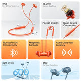 ealme Buds Wireless 5 Lite Neckband with Environmental Noise Cancellation (IP55 Dust & Water Resistant, Dual Device Connection , OPEN BOX