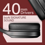 boAt Rockerz 412 Bluetooth Headphone with Mic (60 Hours Playback, Over Ear, Active Black)q-open box