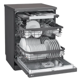LG 15 Place Settings Free Standing Smart Dishwasher with Front Control Panel (No Pre-rinse Required, Matte Black)-OPEN BOX