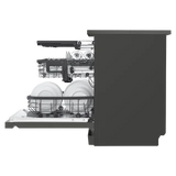 LG 15 Place Settings Free Standing Smart Dishwasher with Front Control Panel (No Pre-rinse Required, Matte Black)-OPEN BOX
