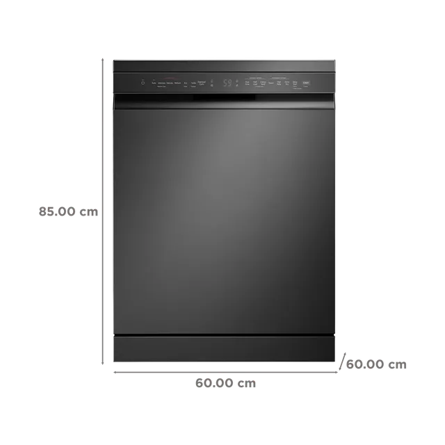 LG 15 Place Settings Free Standing Smart Dishwasher with Front Control Panel (No Pre-rinse Required, Matte Black)-OPEN BOX
