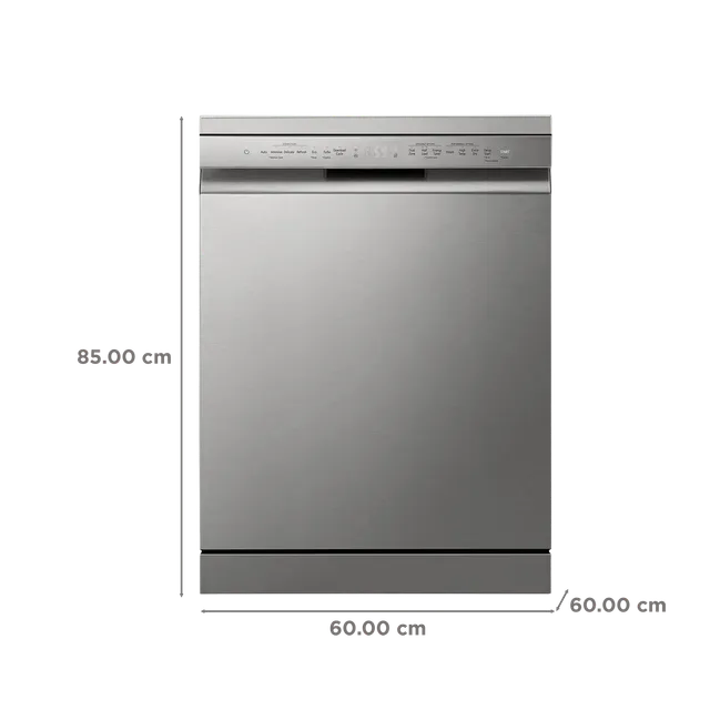 LG 15 Place Settings Free Standing Smart Dishwasher with Front Control Panel (No Pre-rinse Required, Prime Silver) - OPEN BOX