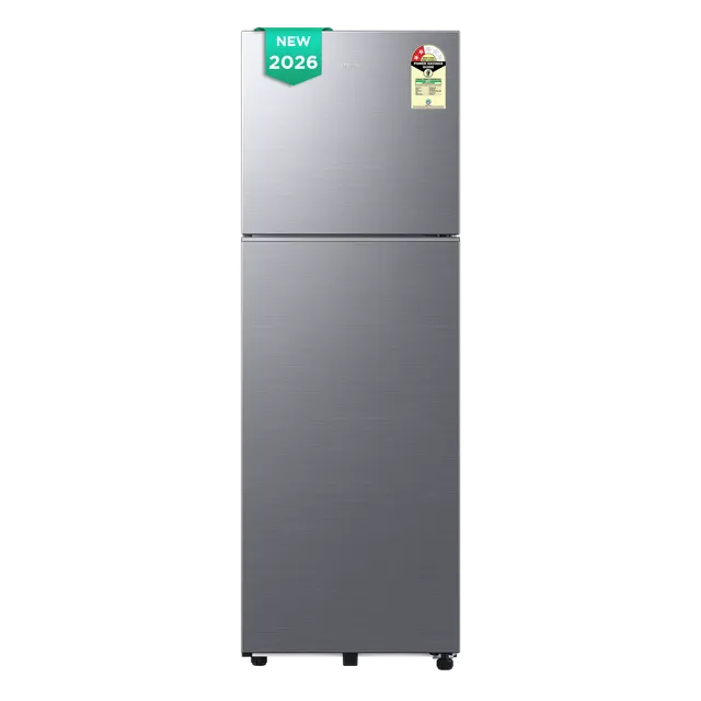 Samsung H30 256 Litres 2 Star Frost Free Double Door Convertible Refrigertaor with All Around Cooling (RT40H30U2PNL, Elegant Inox) (2026 Model) - OPEN BOX