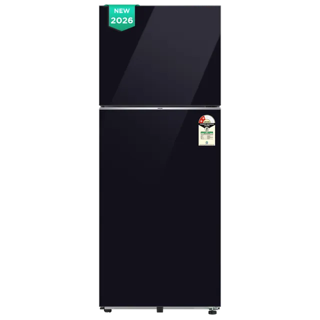 Samsung RT45 419 Litres 2 Star Frost Free Double Door Smart Wifi Enabled Refrigerator with Bespoke AI (RT45HB6A4222HL, Black Glass) (2026 Model)-OPEN BOX
