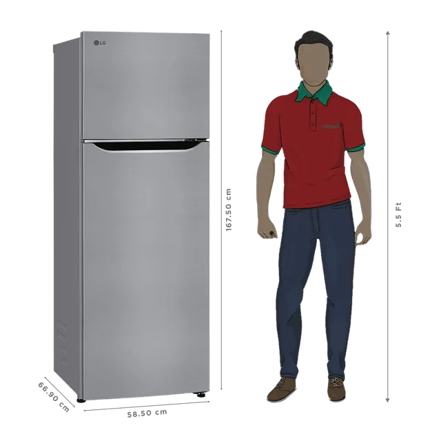 LG 288 Litres 2 Star Frost Free Double Door Convertible Refrigerator with Smart Diagnosis (GLT2926PDPZ, Shiny Steel) (2026 Model) - OPENBOX