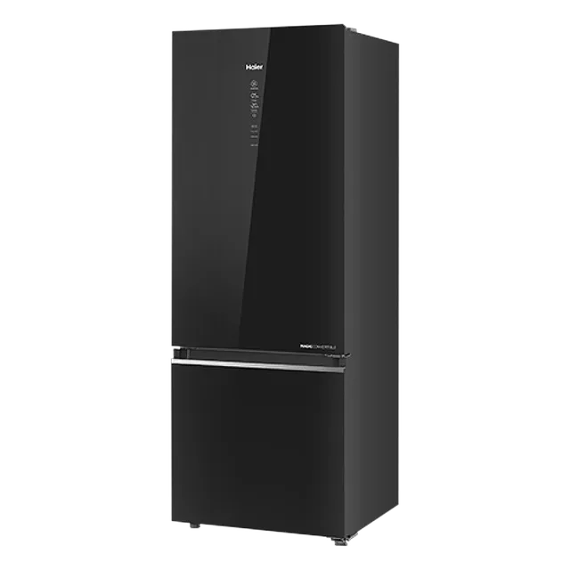 Haier 355 Litres 2 Star Frost Free Double Door Bottom Mount Convertible Refrigerator with Triple Inverter Technology (HRB-4052PKGA-P, Black Glass) (2026 Model) (2026 Model) - OPEN BOX