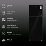 Haier 268 Litres 2 Star Frost Free Double Door Convertible Refrigerator with 200% Faster Ice Maker (HRF-3182PKGA-P, Black Glass) (2026 Model)-OPEN BOX