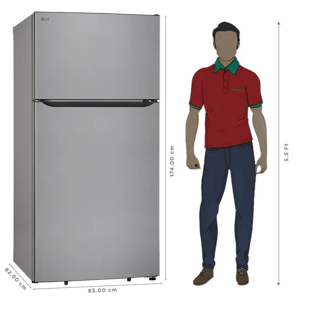 LG 674 Litres 1 Star Frost Free Double Door Refrigerator with Express Freeze (GLT6816ODPZ, Shiny Steel) (2026 Model)