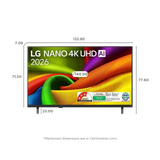 LG NanoCell AI NU885 140 cm (55 inch) 3 Star 4K Ultra HD Smart webOS TV with Intelligent Voice Recognition (2026 model)-OPEN BOX