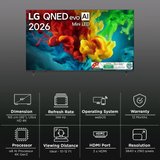 LG QNED82 165 cm (65 inch) 3 Star QNED Mini LED 4K Ultra HD Smart webOS TV with Ambient Filmmaker Mode (2026 model)-open box