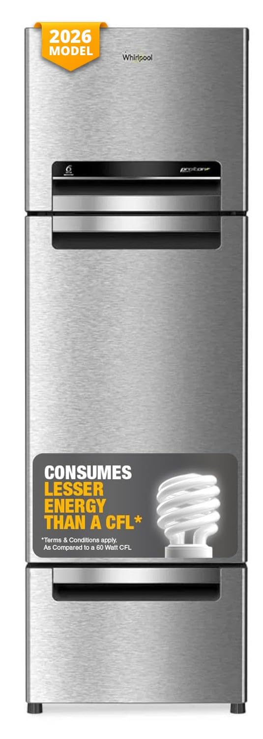 Whirlpool 235 L Frost Free Triple-Door Refrigerator (FP 253D PROTTON ROY RADIANT STEEL(Z) Double Doo