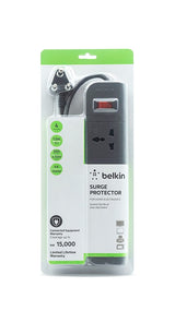 Belkin 4-Outlet Surge Protector (1.5M Cord, Grey)