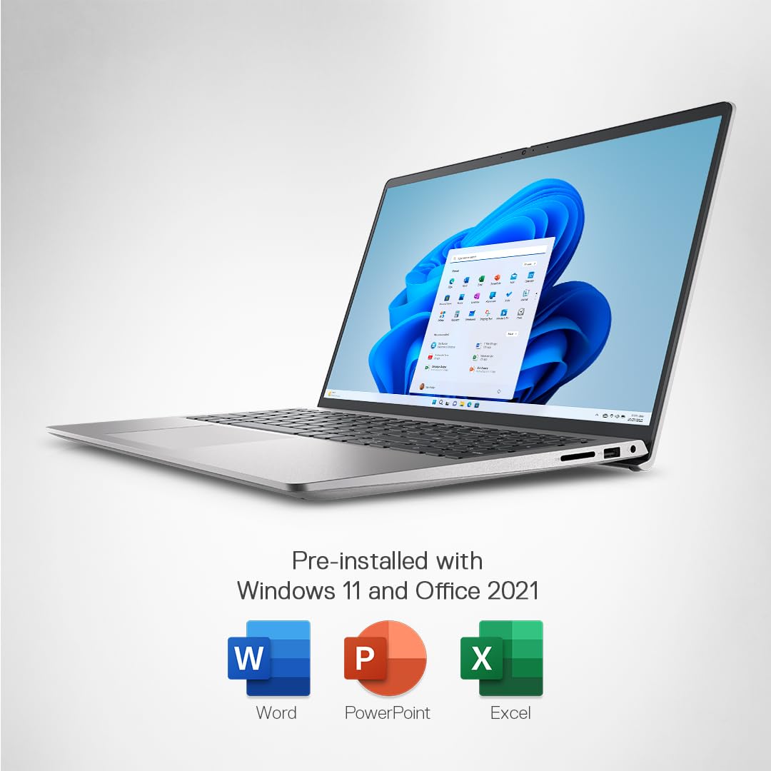 Dell Inspiron 3520 Laptop, 12th Gen Intel Core i5-1235U Processor, 16GB, 512GB, 15.6" (39.62cm) FHD WVA AG 120Hz 250 nits, Backlit KB, Win 11 + MSO'21, 15 Month McAfee, Silver, Thin & Light- 1.65kg