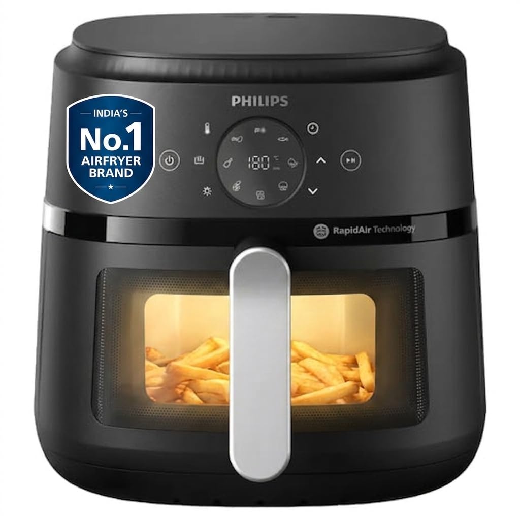 PHILIPS Air Fryer NA231/00 with touch panel, 6.2 Litre, Extra Large - OPEN BOX