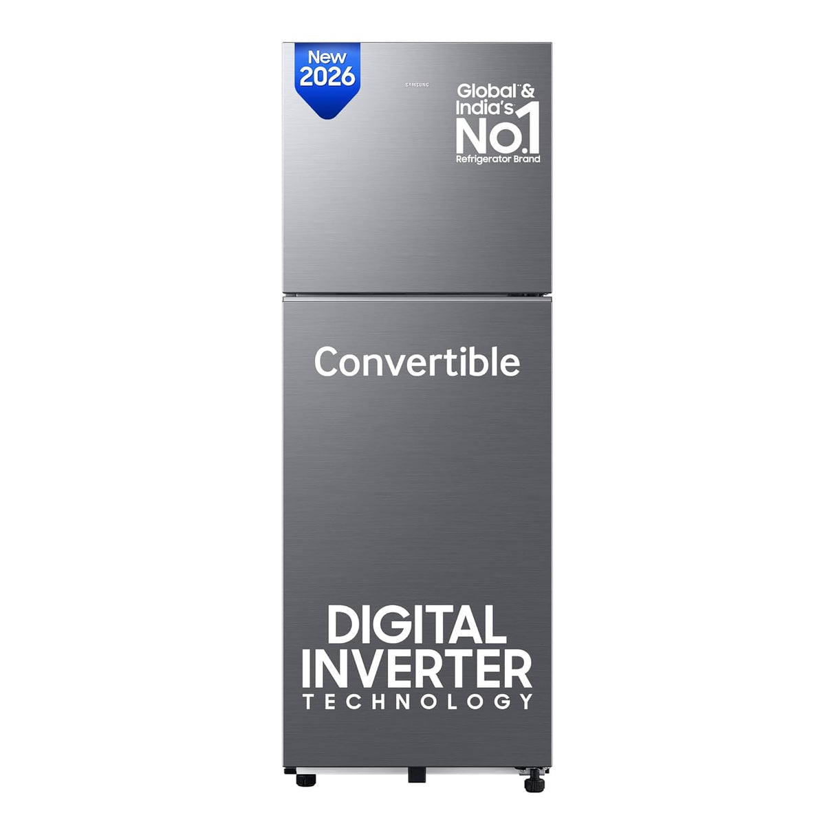 Samsung 236 L, 3 Star, Convertible, Digital Inverter Frost Free Double Door Refrigerator (RT40H28U3THL, Silver, Refined Inox, 2026 Model)-OPEN BOX