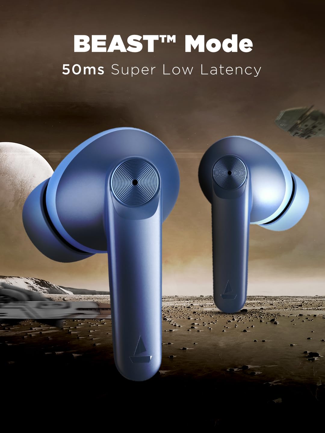 boAt Airdopes Atom 83 in Ear Earbuds(Bold Blue) (OPENBOX)