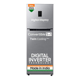 Samsung 301 L, 2 Star, Convertible 5-in-1 Digital Inverter with Display Frost Free Double Door Refrigerator (RT31H4522S9/HL, Silver, Refined Inox, 2026 Model)-OPEN BOX