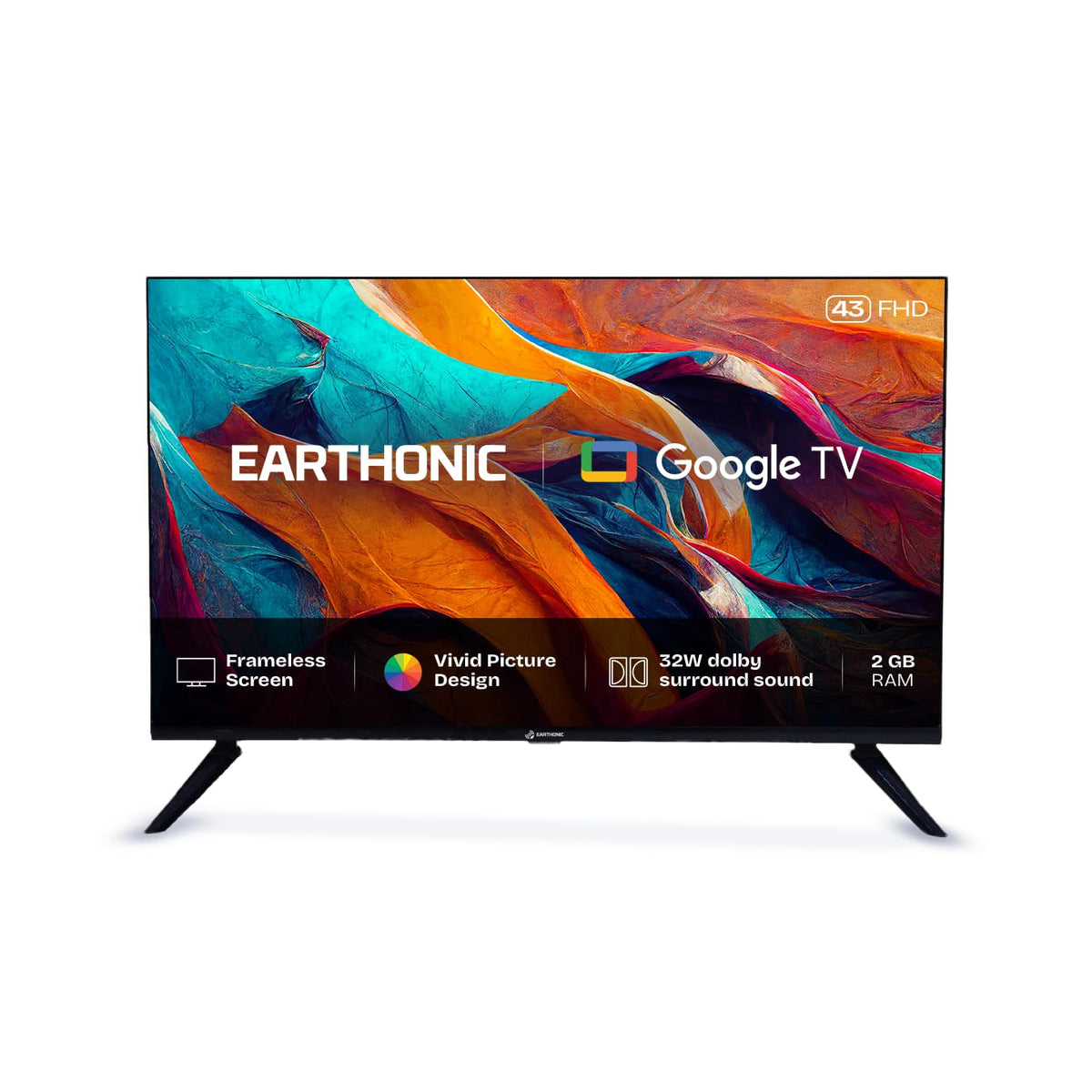 EARTHONIC 109 cm (43 inch) QLED Full HD Smart Android TV with TABLE STAND-OPEN BOX