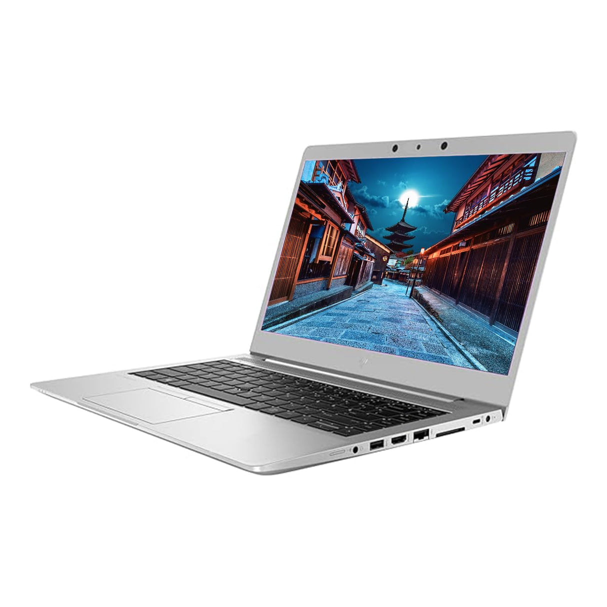 HP EliteBook 745 G6 with AMD Ryzen 5 Pro, 16GB RAM, 256GB SSD, 2GB graphics, and a 14-inch touchscreen display