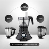 Preethi Zodiac Cosmo MG236 Mixer Grinder 750 watt with 5 Jars Includes Super Extractor juicer Jar & Master Chef + Food Processor Jar, Black (OPENBOX)