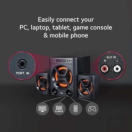 LG 40W Multimedia Speaker (Deep Bass Sound, 2.1 Channel, Red)