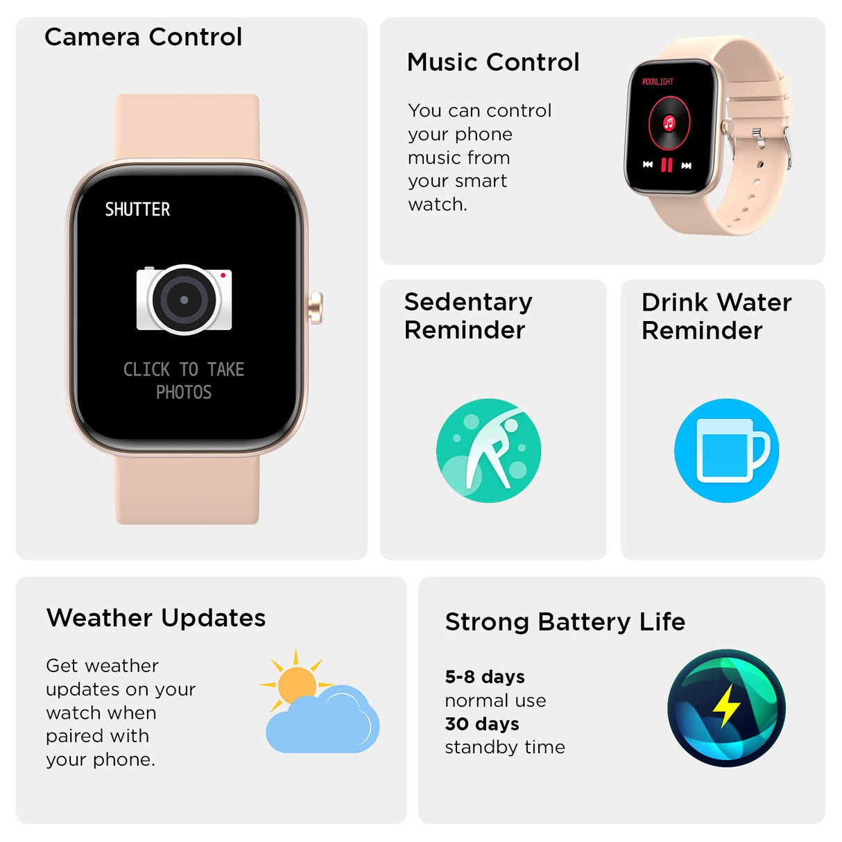 Fire-Boltt Dazzle Plus Smartwatch (Beige)
