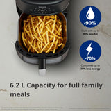PHILIPS Air Fryer NA231/00 with touch panel, 6.2 Litre, Extra Large - OPEN BOX
