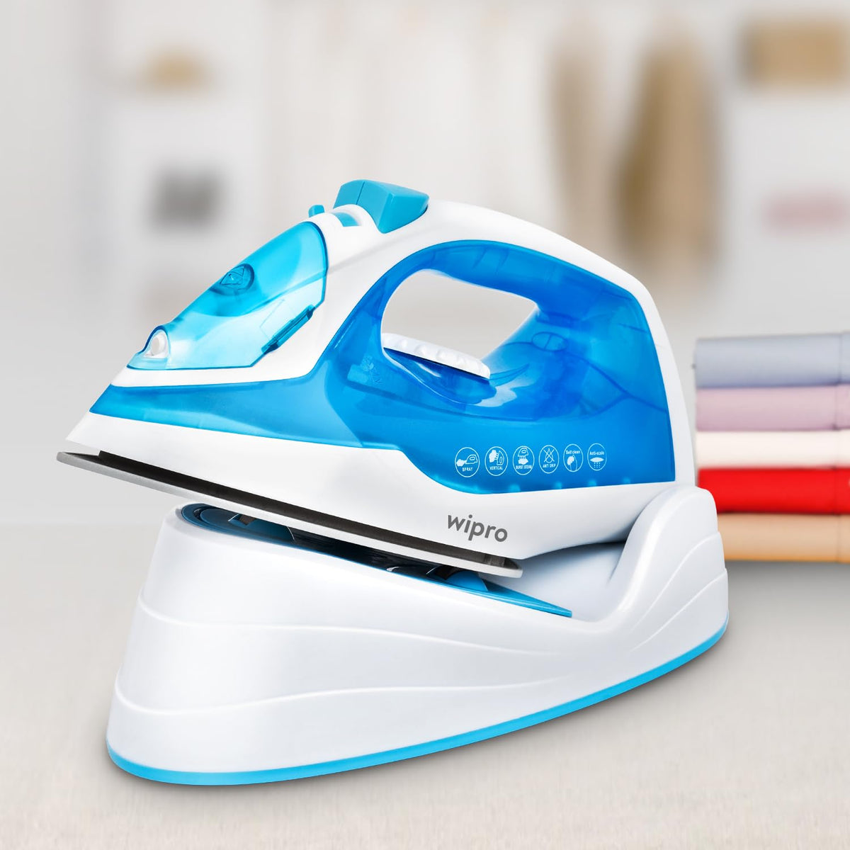 wipro Elato Gs206 2In1 Cord Plus Cordless Steam Iron|Dry&Steam Iron|1250 Watts|Scratch Resistant Ceramic Soleplate|Vertical&Horizontal Steaming|Anti Calc|Anti Drip|Autoclean Tech- OPEN BOX