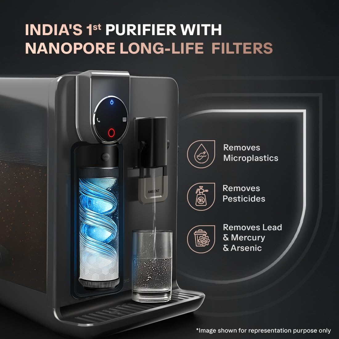 Aquaguard Aspire Spark RO+UV Hot & Ambient Water Purifier | Dual Stainless Steel Tanks | Active Copp(OPENBOX)