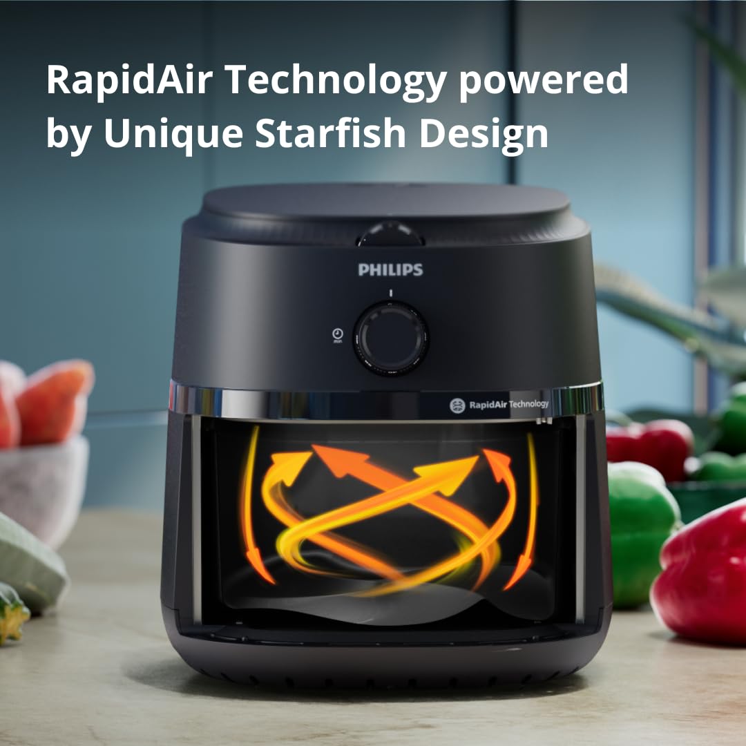 PHILIPS Air Fryer NA120/00, 4.2 Litre, Large, 100% Food Safe - OPEN BOX