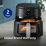 PHILIPS Air Fryer NA231/00 with touch panel, 6.2 Litre, Extra Large - OPEN BOX