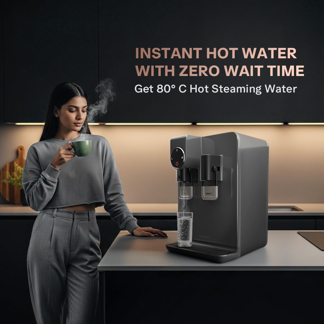 Aquaguard Aspire Spark RO+UV Hot & Ambient Water Purifier | Dual Stainless Steel Tanks | Active Copp(OPENBOX)