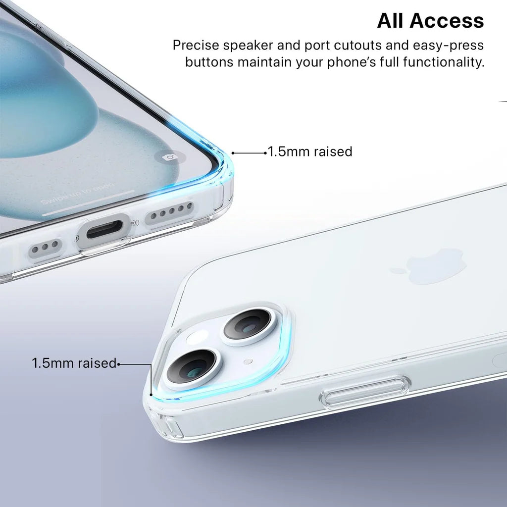 Vaku Luxos 2IN1 Defense Combo Kit for iPhone 15 (Clear)
