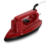 GM G-Cruise 1000 Watt Dry Iron Press with Dual Layer German Technology Non-Stick Coating | Thermostat Control to Easily Iron All Type of Clothes | 360° Swivel Cord - Red-OPEN BOX